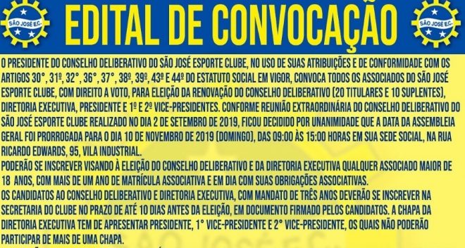 São José avança no seu calendário eleitoral 2