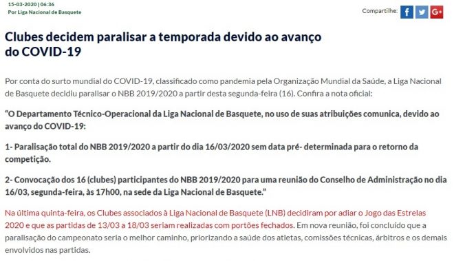 Campeonatos dos times da região estão paralisados 6 Campeonatos dos times da região estão paralisados 6