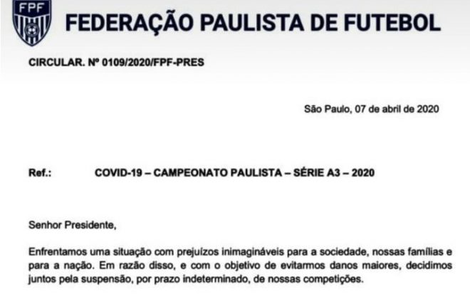 Federação divulga circular e Taubaté aguarda 2