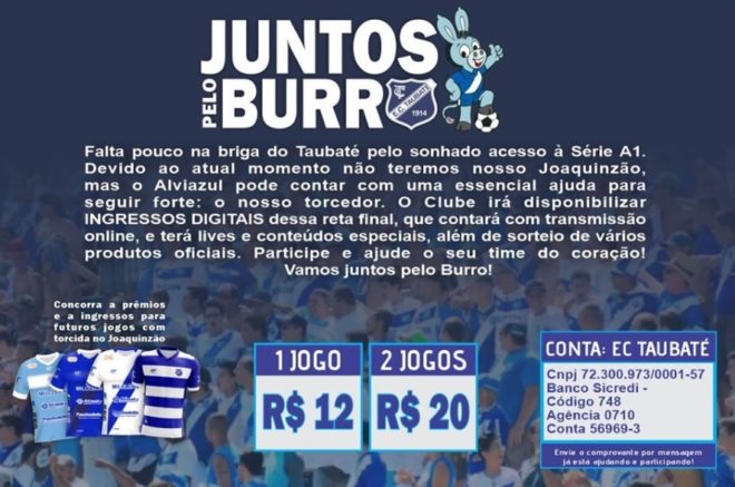 Taubaté lança promoção para a volta do campeonato 3