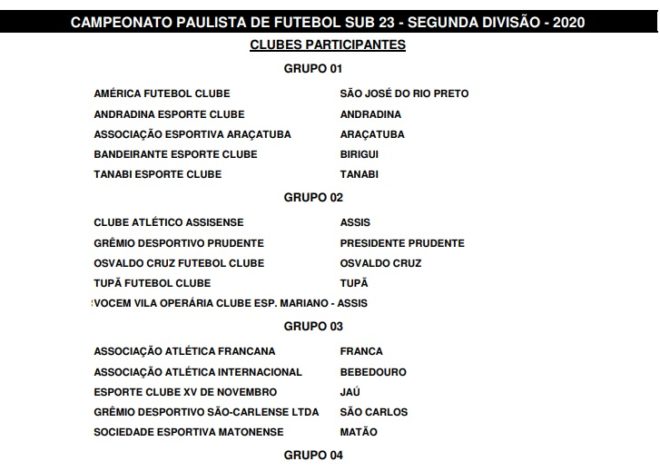 São José e Manthiqueira recebem tabela definitiva 2