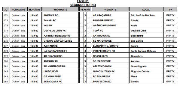 São José e Manthiqueira recebem tabela 7