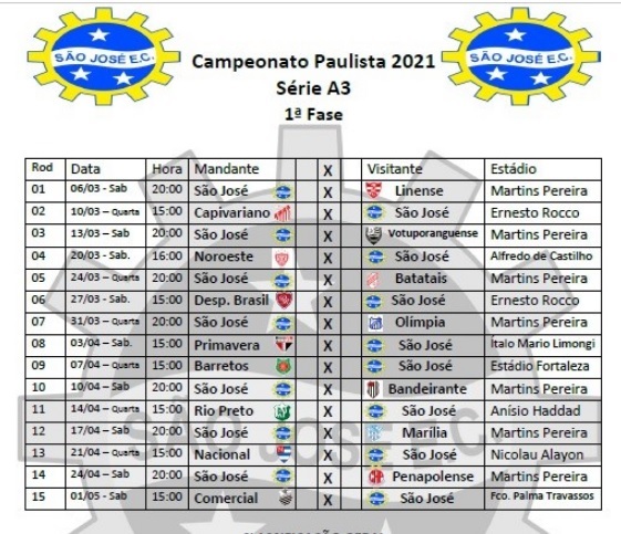 São José tem horário atendido na tabela divulgada 9