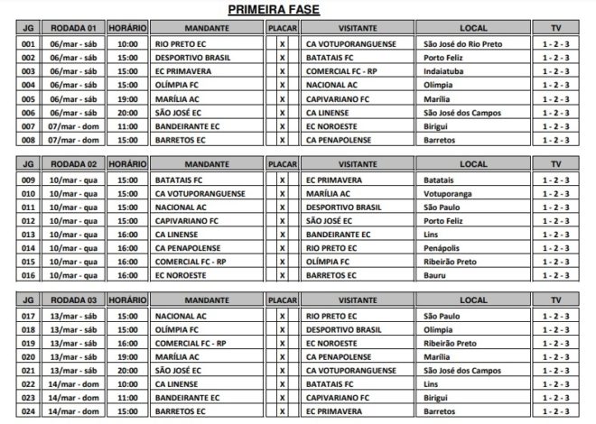São José tem horário atendido na tabela divulgada 3