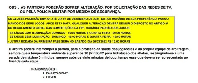 São José recebe tabela definitiva do campeonato 8
