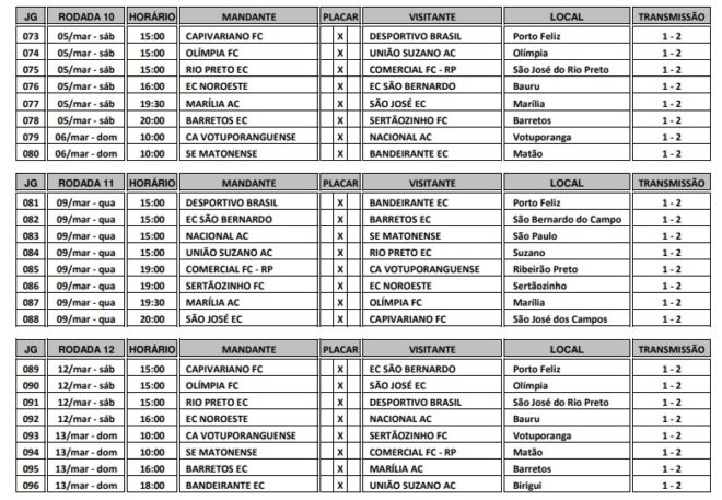 São José recebe tabela definitiva do campeonato 5