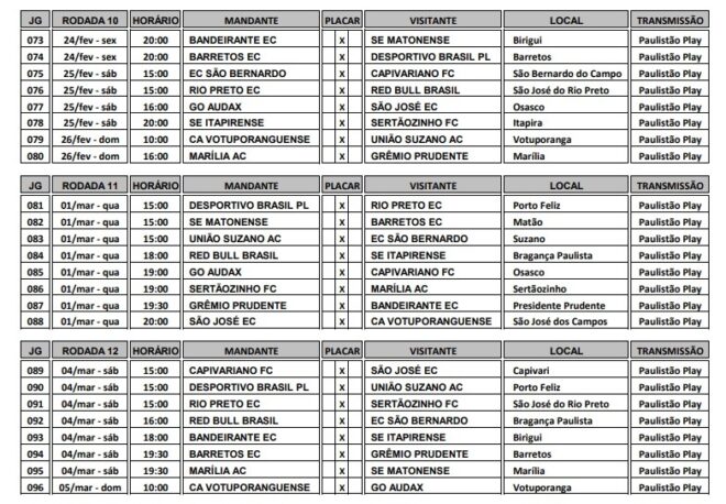 São José recebe tabela e pedirá uma alteração 6