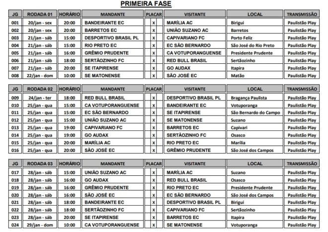 São José recebe tabela e pedirá uma alteração 3