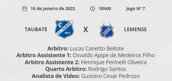 Taubaté anuncia mais um e contesta árbitro escalado 3