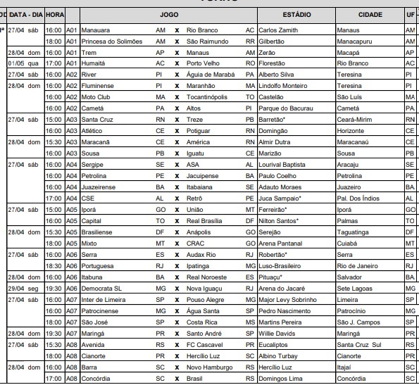 São José recebe tabela detalhada do Brasileiro 3