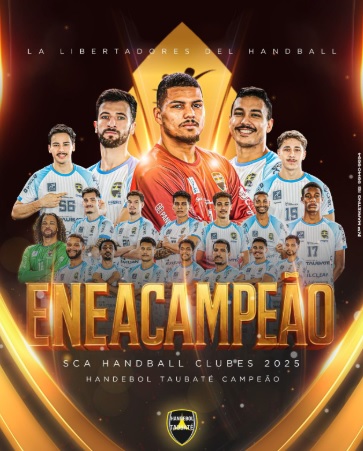 Handebol Taubaté festeja título da Libertadores 3
