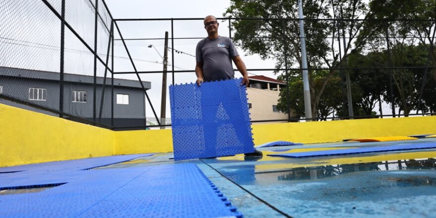 Quadra esportiva joseense recebe piso inovador 1